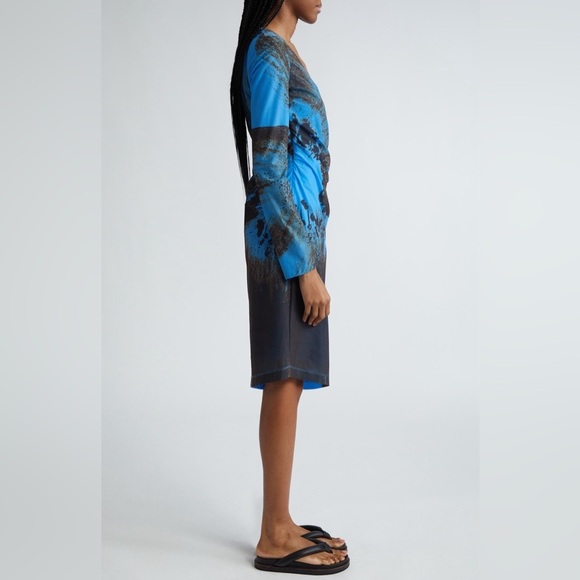 Stine Goya Leonora Dress Abstract Floral Long Sleeve Asymmetric Dress BROKEN ZIP - Picture 3 of 11